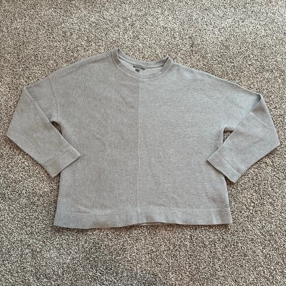 COS light gray ribbed long sleeve cotton top size M - Picture 5 of 10